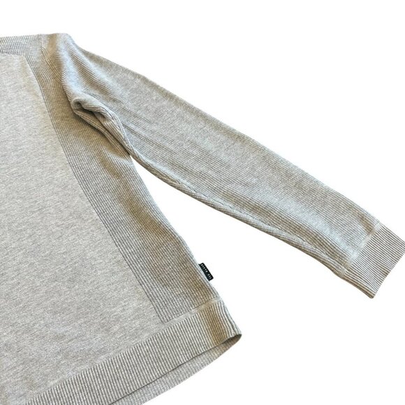 Ted Baker London Grey Pullover Sweater Stretch Ribbed Trim Crew Neck Size Large - Picture 4 of 12
